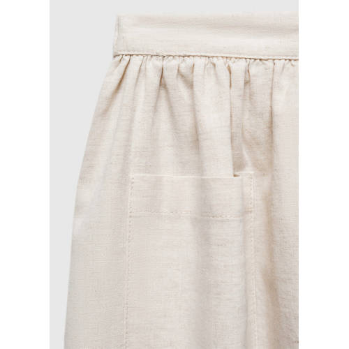 Mango Kids rok met linnen beige Effen 116 | Rok van