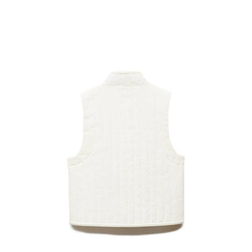 Mango Kids gilet wit Meisjes Katoen V-hals Effen 128