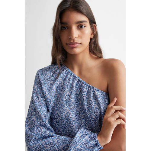 Mango Kids one shoulder top met all over print blauw All over print 168(M)