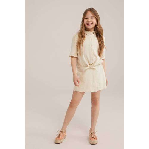 WE Fashion skort zand Rok Beige Meisjes Viscose Effen 92