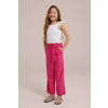WE Fashion gestreepte straight fit broek roze