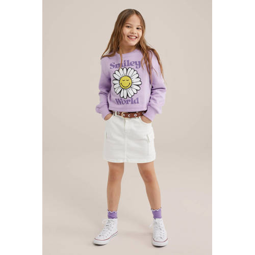 WE Fashion rok wit Meisjes Stretchkatoen Effen 92