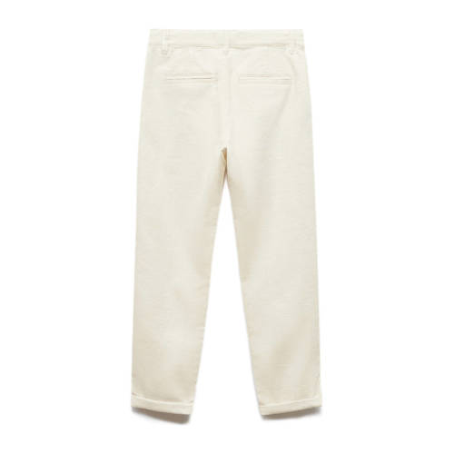 Mango Kids straight fit broek ecru Jongens Katoen Effen 122