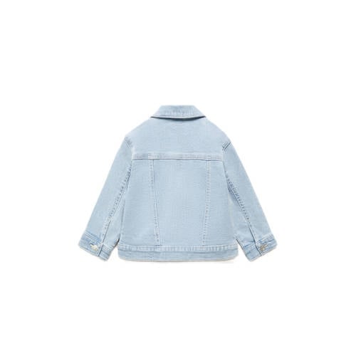 Mango Kids spijkerjas light blue denim Blauw Effen 104