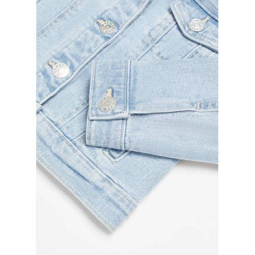 Mango Kids spijkerjas light blue denim Blauw Effen 80