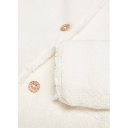 Mango Kids jasje ecru Meisjes Katoen Ronde hals Effen 104
