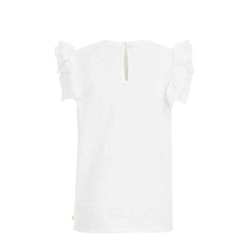 WE Fashion T-shirt met printopdruk Wit Meisjes Katoen Ronde hals Printopdruk 134 140
