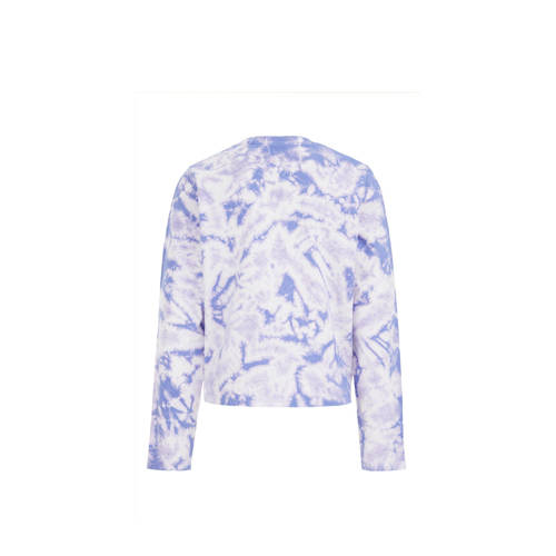 WE Fashion longsleeve met all over print lila wit Paars Meisjes Katoen Ronde hals 92