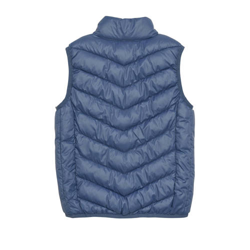 Color kids bodywarmer blauw Polyester Opstaande kraag Effen 140