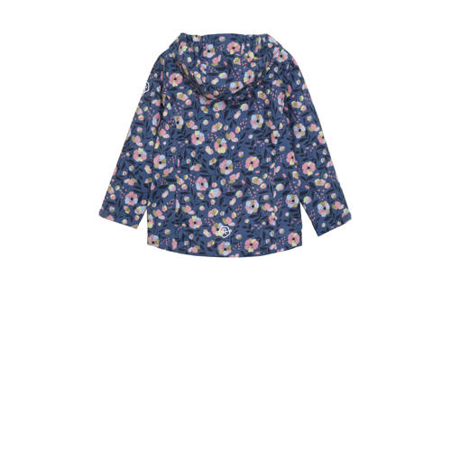 color kids jas met all over print blauw multi Meisjes Polyester Capuchon 164