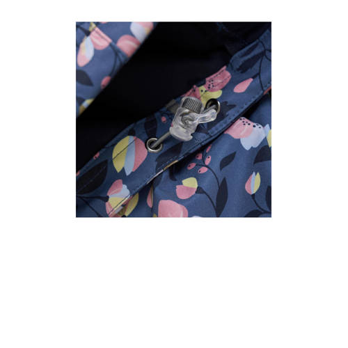 color kids jas met all over print blauw multi Meisjes Polyester Capuchon 164