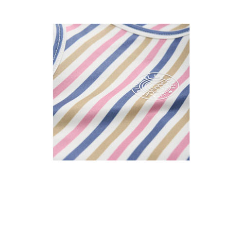 color kids sporttop wit donkerblauw roze Meisjes Polyester Ronde hals 152