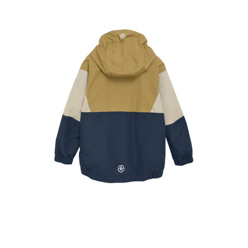 color kids jas zand ecru donkerblauw Beige Jongens Meisjes Polyester Capuchon 140