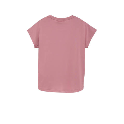 Color kids T-shirt oudroze Meisjes Polyester Ronde hals Effen 140