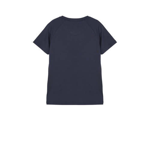 color kids T-shirt met opdruk donkerblauw geel blauw Jongens Polyester Ronde hals 152