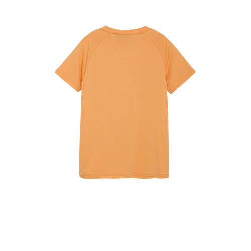 color kids outdoor T-shirt geel zwart Jongens Polyester Ronde hals Printopdruk 116