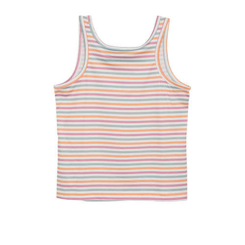 Color kids sporttop wit roze geel Meisjes Polyester Ronde hals Streep 152