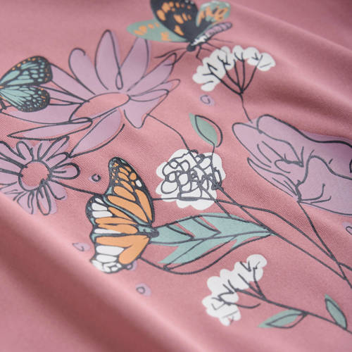 color kids T-shirt met printopdruk oudroze Meisjes Polyester Ronde hals 164