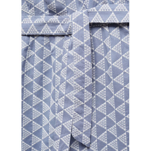 Mango Kids jumpsuit met all over print blauw Meisjes Katoen Ronde hals 122