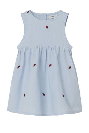 baby jurk NBFFERILLA met all over print blauw/rood
