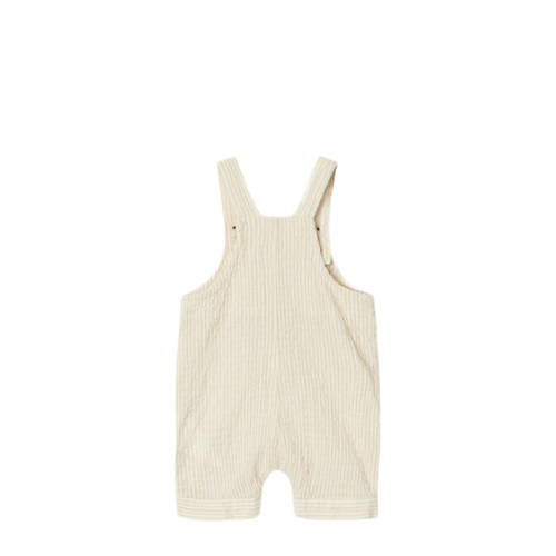 name it BABY gestreepte tuinbroek NBMFEDENIS geel offwhite Ecru Jongens Meisjes Stretchkatoen Vierkante hals 56