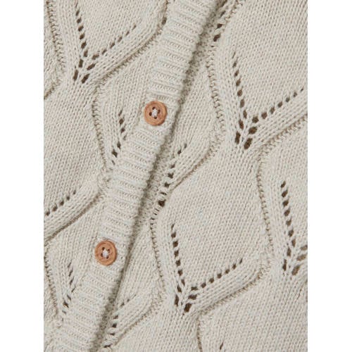 name it BABY vest NBFFOPOLLY greige Beige Meisjes Biologisch katoen Ronde hals 50