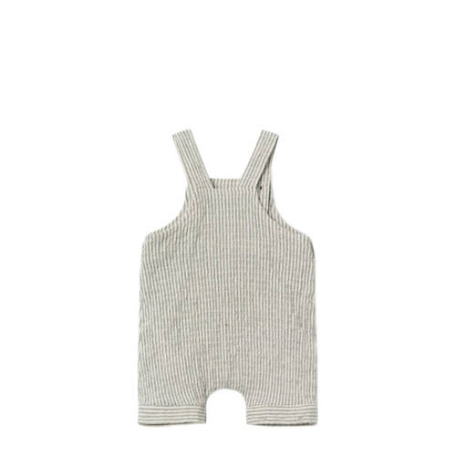 Name it BABY gestreepte tuinbroek NBMFEDENIS donkerblauw offwhite Stretchkatoen Vierkante hals 62