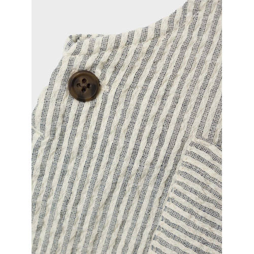 name it BABY gestreepte tuinbroek NBMFEDENIS donkerblauw offwhite Jongens Meisjes Stretchkatoen Vierkante hals 62