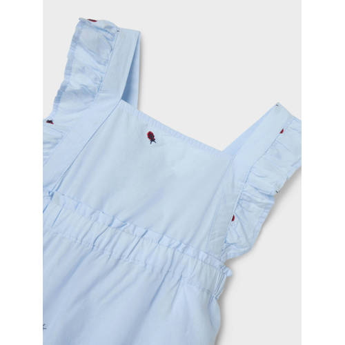 name it BABY boxpak NBFFERILLA met all over print en ruches Blauw Meisjes Katoen Vierkante hals 74