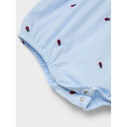 name it BABY boxpak NBFFERILLA met all over print en ruches Blauw Meisjes Katoen Vierkante hals 74