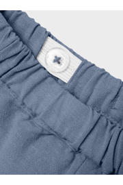 thumbnail: Grijsblauwe jongens NAME IT BABY baby broek van viscose met elastische tailleband met koord en effen