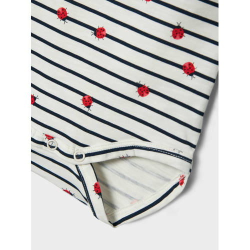name it BABY romper NBFFELIAS wit blauw rood Meisjes Katoen Ronde hals 56