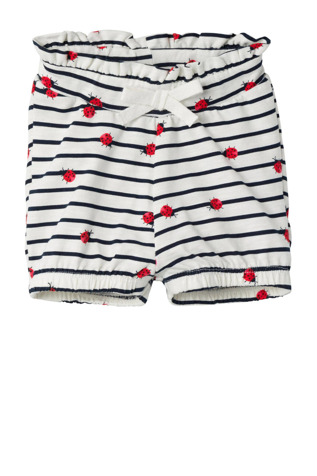 Wit, blauw en rode meisjes NAME IT BABY baby regular fit casual short van katoen met elastische tailleband