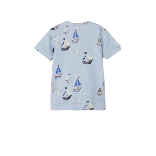 Name it BABY T-shirt NBMFASON met all over print lichtblauw Jongens Katoen Ronde hals 56