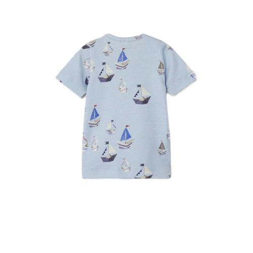 name it BABY T-shirt NBMFASON met all over print lichtblauw Jongens Katoen Ronde hals 56