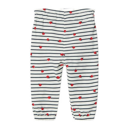 name it BABY regular fit broek NBFFELIAS met all over print wit blauw rood Meisjes Biologisch katoen 56