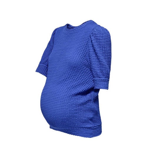 ONLY MATERNITY zwangerschapsshirt OLMMAI kobaltblauw T-shirt Dames Polyester Ronde hals