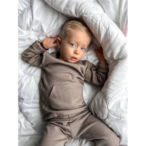 Babystyling baby longsleeve Beige Stretchkatoen Ronde hals 74 80