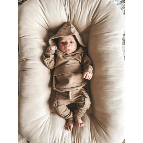 Babystyling baby trui beige Bruin Jongens Stretchkatoen Capuchon Effen 62 68