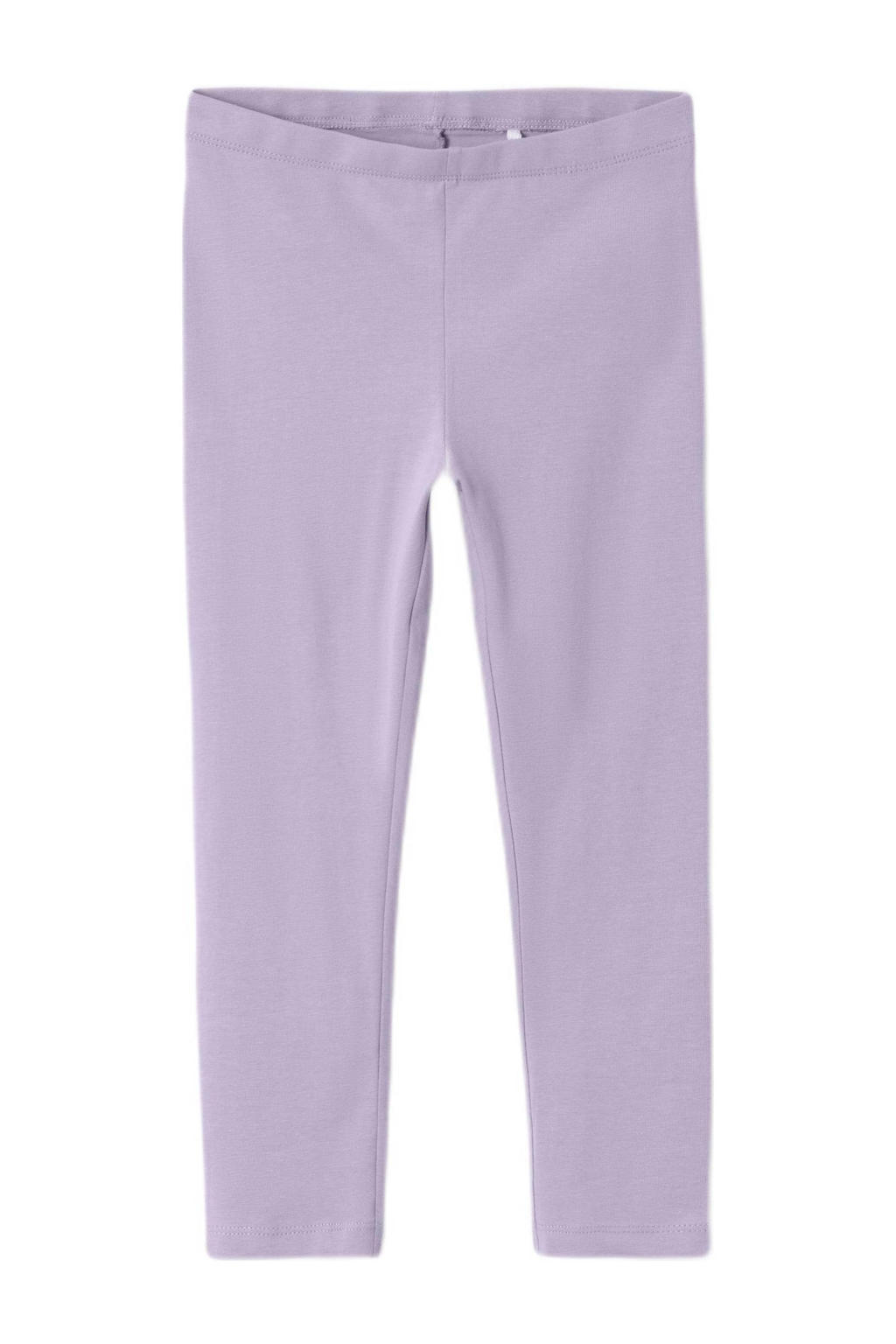 Lilakleurige meisjes NAME IT KIDS capri legging van stretchkatoen met regular waist, elastische tailleband en effen