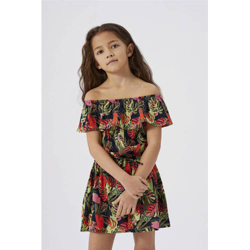 name it KIDS playsuit NKFVINAYA met all over print donkerblauw groen rood Meisjes Polyester Boothals 116