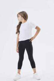 thumbnail: Zwarte meisjes NAME IT KIDS capri legging van stretchkatoen met regular fit, regular waist en effen