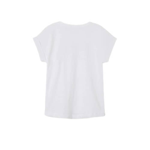 name it KIDS T-shirt NKFFAMMA met tekst wit jungle Meisjes Katoen Ronde hals 116