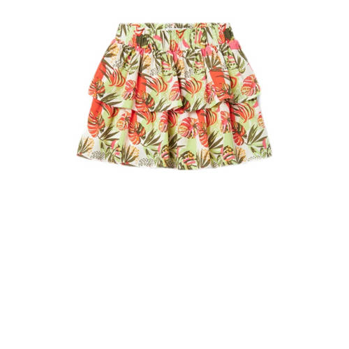 name it KIDS gebloemde rok NKFVINAYA groen rood wit Meisjes Polyester Bloemen 116