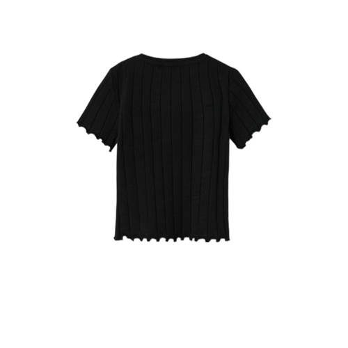 name it KIDS T-shirt NKFNORALINA zwart Meisjes Stretchkatoen Ronde hals 116