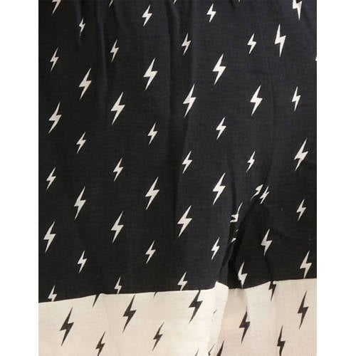 Shoeby high waist regular fit casual short met all over print zwart gebroken wit Korte broek Meisjes Viscose 98 104