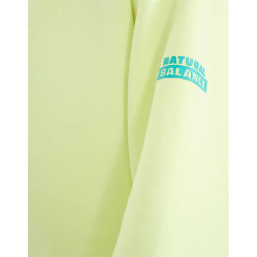 Shoeby hoodie met printopdruk lime Sweater Groen Jongens Polyester Capuchon 134 140