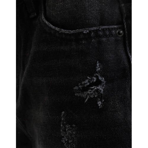Shoeby high waist regular fit denim short zwart Meisjes Katoen Effen 98 104
