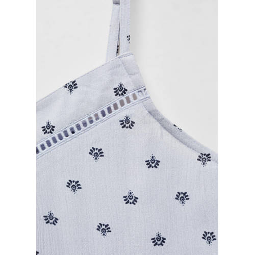 Mango Kids shortama met all over print blauw Meisjes Viscose V-hals All over print 152(XXS)