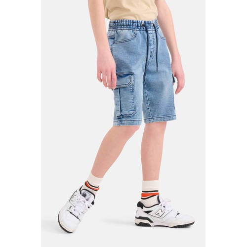 Shoeby regular fit denim short medium blue denim Korte broek Blauw Jongens Katoen 98 104